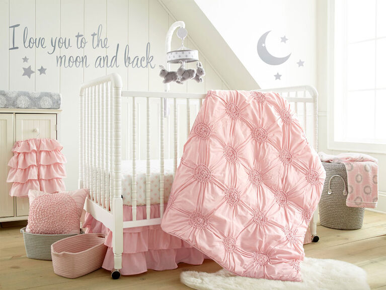 Ensemble de literie pour lit de bébé 4 pièces Willow de Levtex - Rose