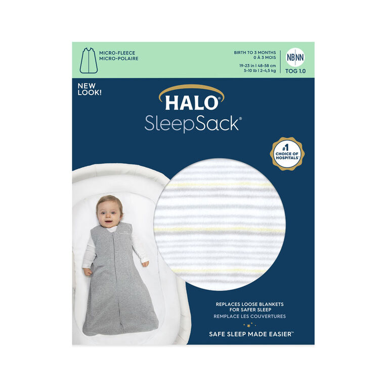 Halo Sleepsack - Micro-Fleece - Multi Stripe - Grey - Large