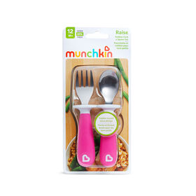 Munchkin Raise Toddler Fork and Spoon Set - One per purchase,  Colour may vary from image shown, item selected at random.