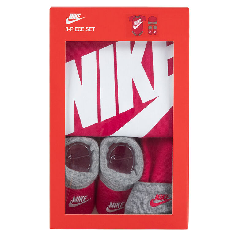 Nike 3 Piece Bodysuit Box Set - Pink - Size 0m-6m