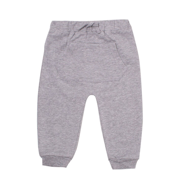 Koala Baby Boys Cotton French Terry Jogger Pants With Pocket and Drawstring Grey 12-18M