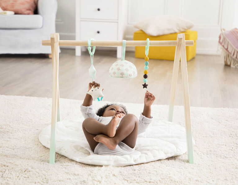 B. toys, Starry Sky, Wooden Baby Play Gym