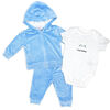 Sterling Baby 3 Piece Velour Jacket Set: Blue Bunny