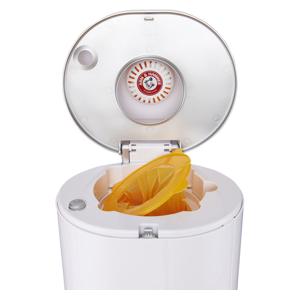Arm and top hammer diaper pail