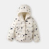 hooded button-up puffer jacket , size 12-18m - White