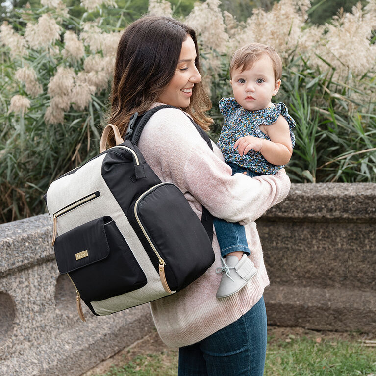 Sac à couches avec bretelles Martine de Baby Brezza - Noir/brun clair