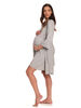 Chloe Rose 2 Piece Maternity & Nursing Robe Set Grey S