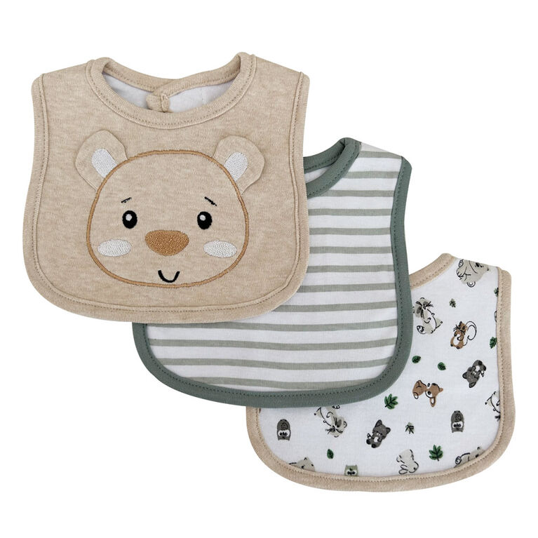 Koala Baby 3 pack Taupe Bear Jersey Bib