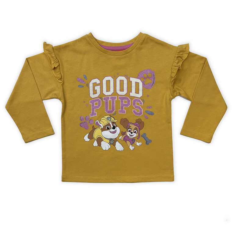 Paw Patrol Frill Long Sleeve Top - Yellow - 3T