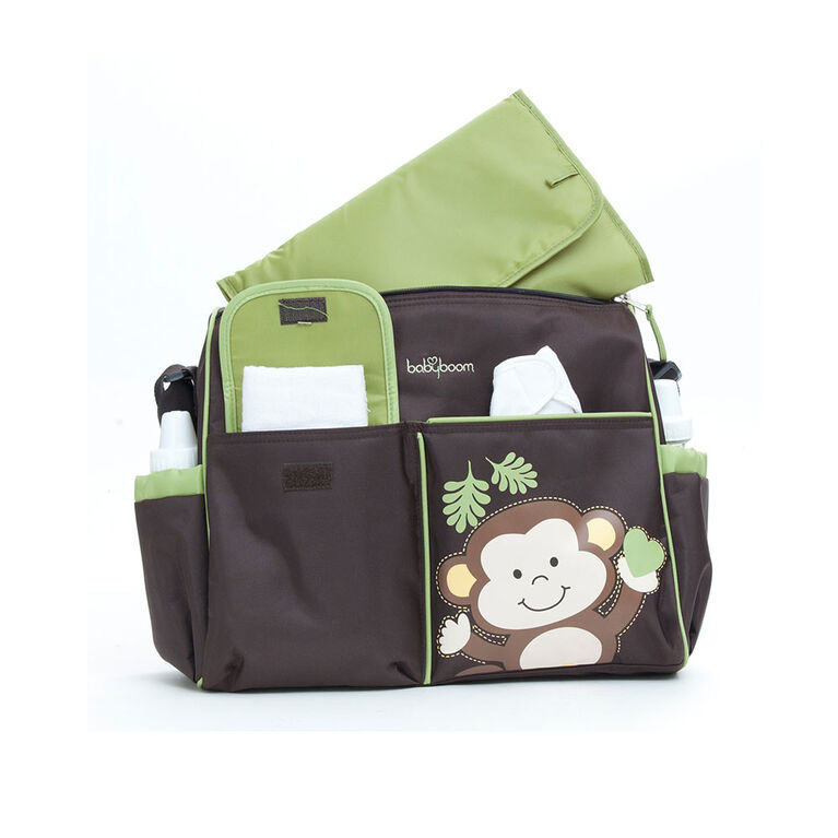 Baby Boom Monkey Duffle Diaper Bag - Brown/Green