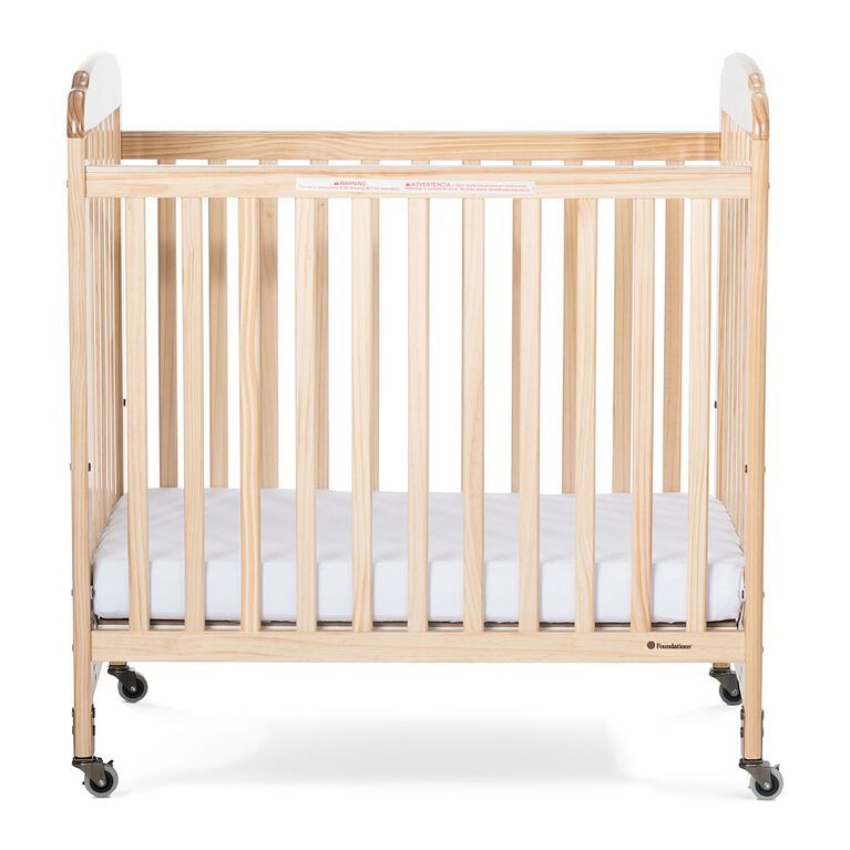 Foundations Next Gen Serenity Fixed-Side Compact Slatted Crib, Natural