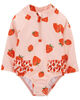 Carter's Strawberry Ruffle 1-Piece Rashguard Swimsuit 12M