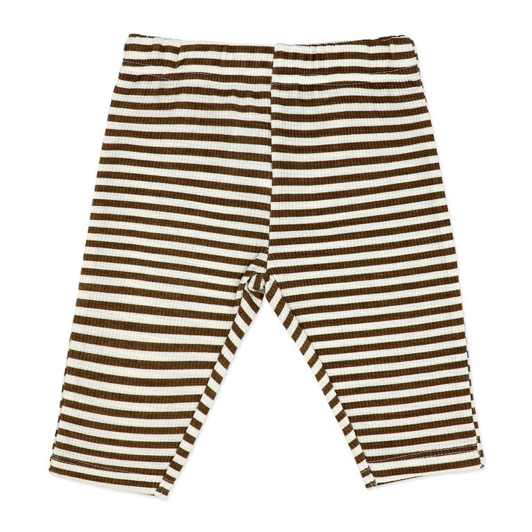 Baby Mode 3 Piece Waffle Pant and Hat Set: Tan Transportation 3M
