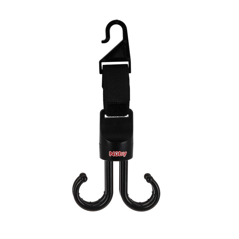 Nuby Deluxe Car Seat & Stroller Hooks, 2 Pack - Black