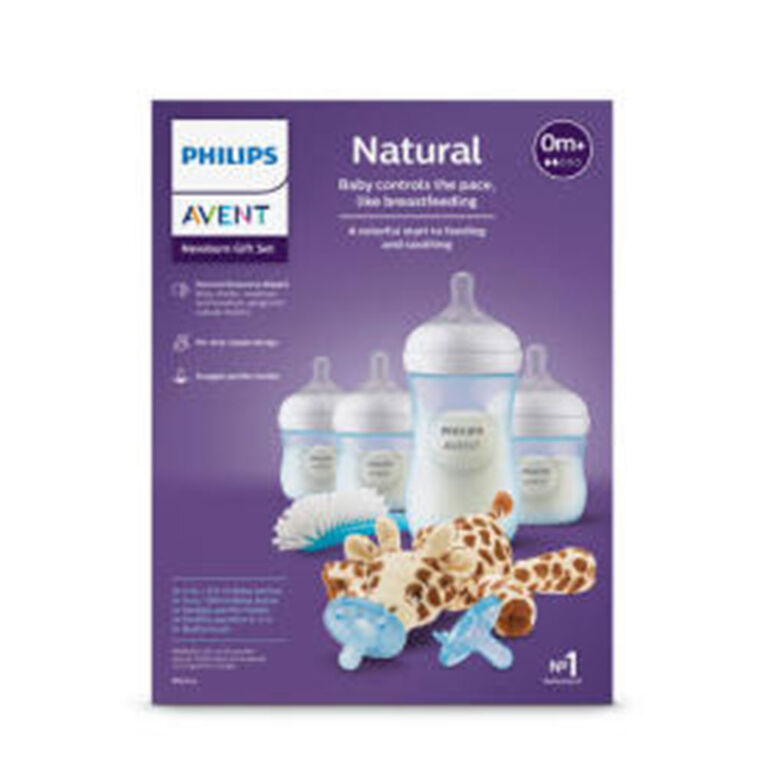 Philips Avent Natural Baby Bottle Blue Baby Gift Set With Snuggle, SCD838/04