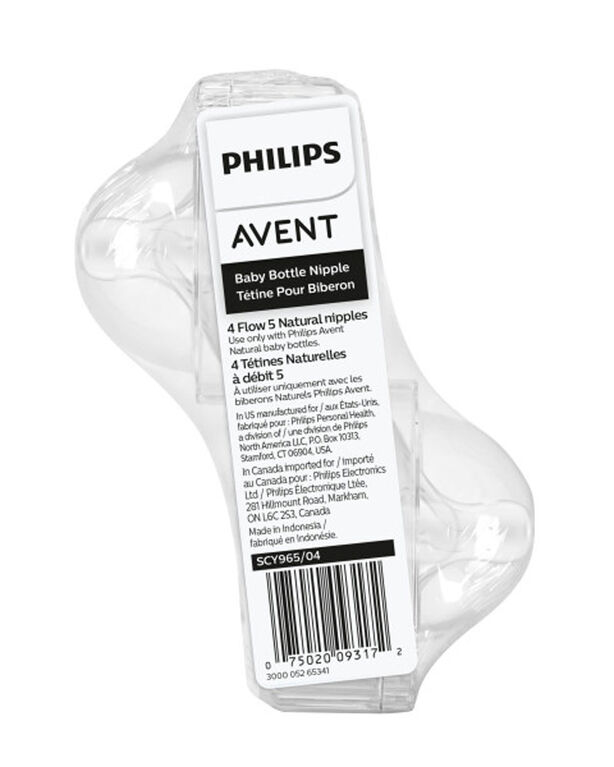 Avent Natural Response Nipple Flow 5, 6M+, 4 pack
