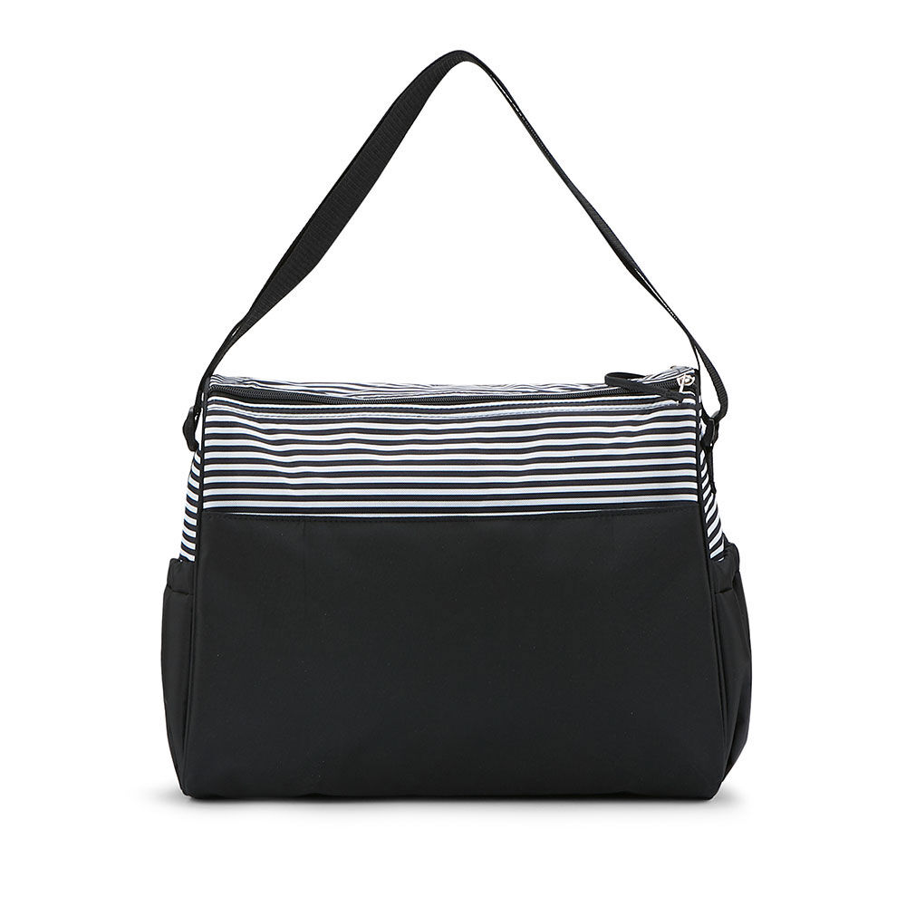 black and white diaper bag