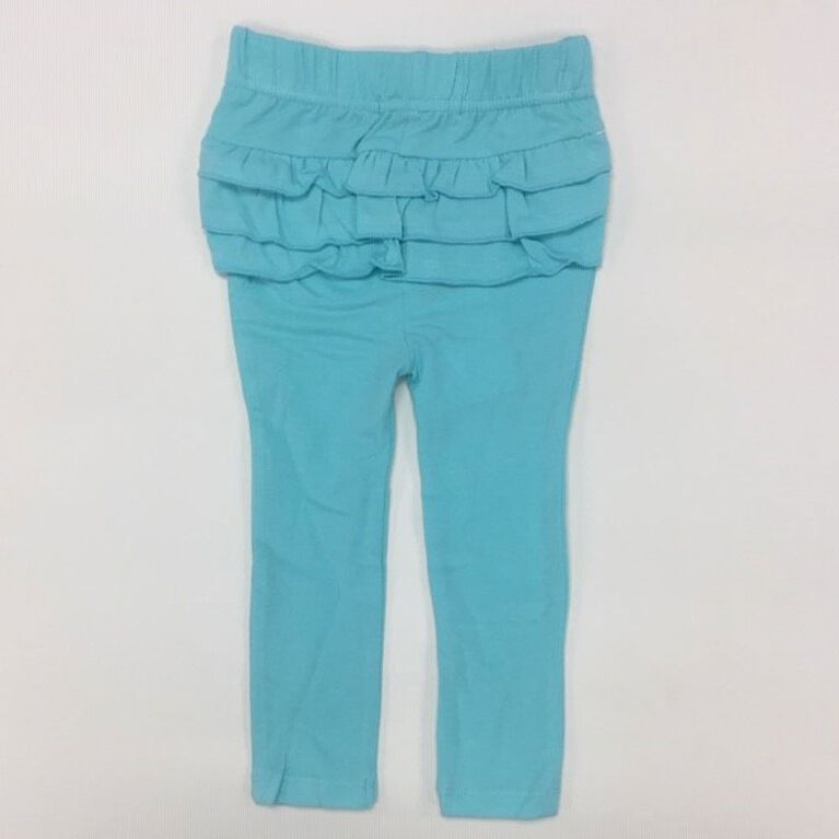 Coyote and Co. Aqua blue Pull on Leggings with Ruffles - size 9-12 months