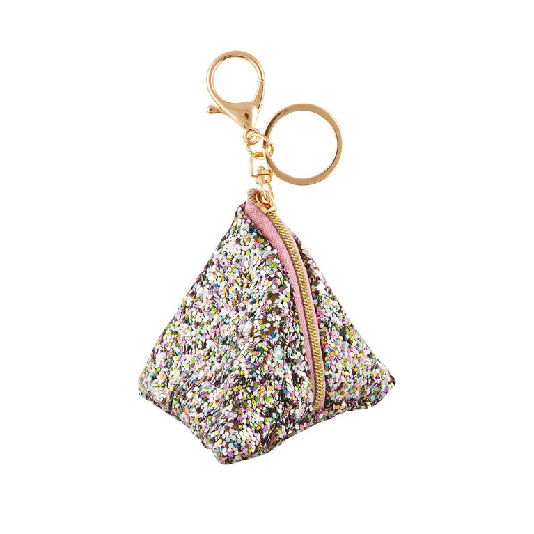 Fashion Angels - Sac pochette triangulaire avec paillettes et pendentif - Blanc