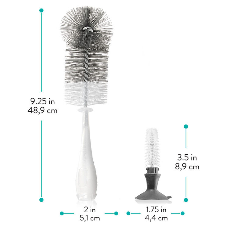 2-In-1 Bottle & Nipple Brush 1 Pack, Asst