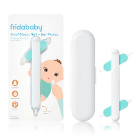 Fridababy - Le sélecteur d'ongles et d'oreille 3 en 1 nettoie en toute sécurité les cuissards, la cire d'oreille et plus de bébé