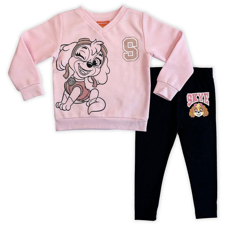 Ensemble de leggings 2 pièces Paw Patrol - Rose/Noir 2T