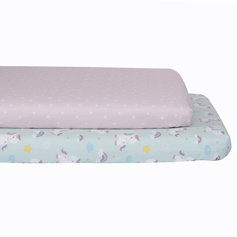 Baby's First by Nemcor, 2Pack Mini Crib Sheets, Unicorns Babies R Us