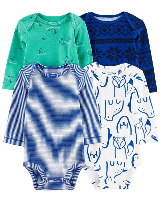 Carter's Four Pack Multi Print Bodysuits 24M