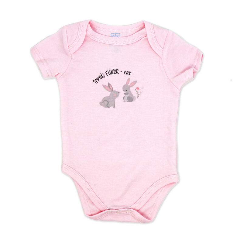 Baby Mode 3 Pack Bodysuit: Pink Bunny 6-9M