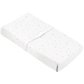 Kushies Couvre-Matelas pour Table à Langer avec Ouvertures pour Sangles Flanelle Étoiles Roses