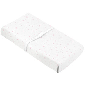Kushies Baby Contour Change Pad Cover Flannel Pink Scribble Stars