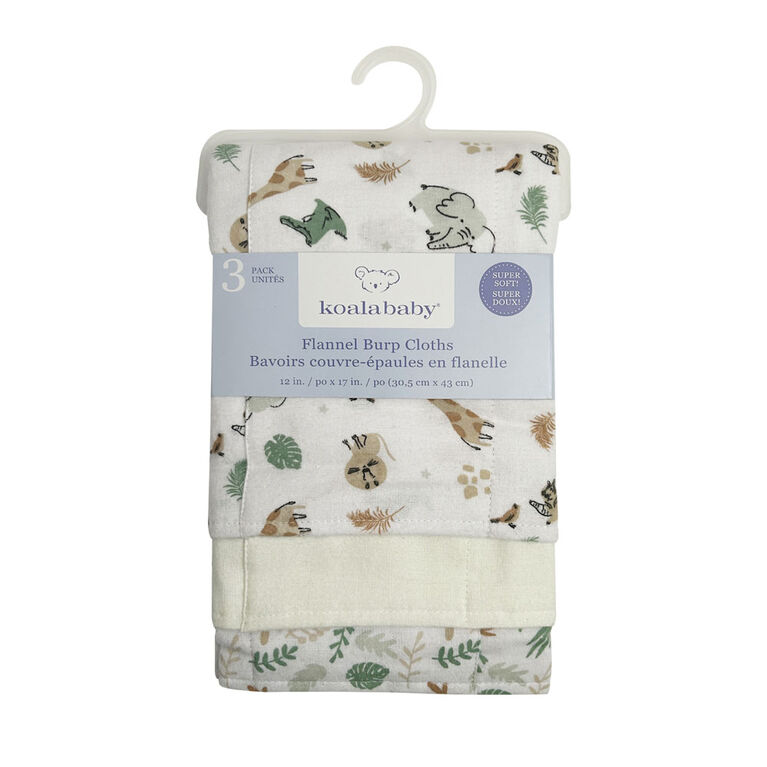 Koala Baby - Lot De 3 Serviettes En Flanelle Safari Fun