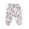 Koala Baby Girls Cotton French Terry Jogger Pants With Pocket and Drawstring Grey Floral Print 18-24M