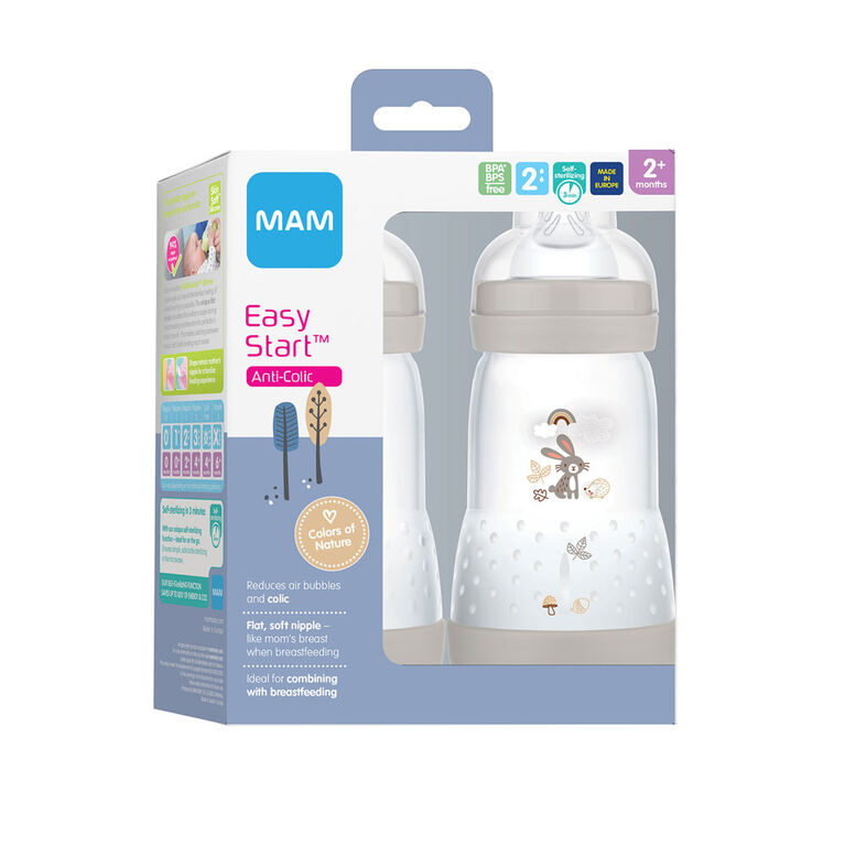 MAM 9Oz 2Pack Matte Bottle 2+Mo