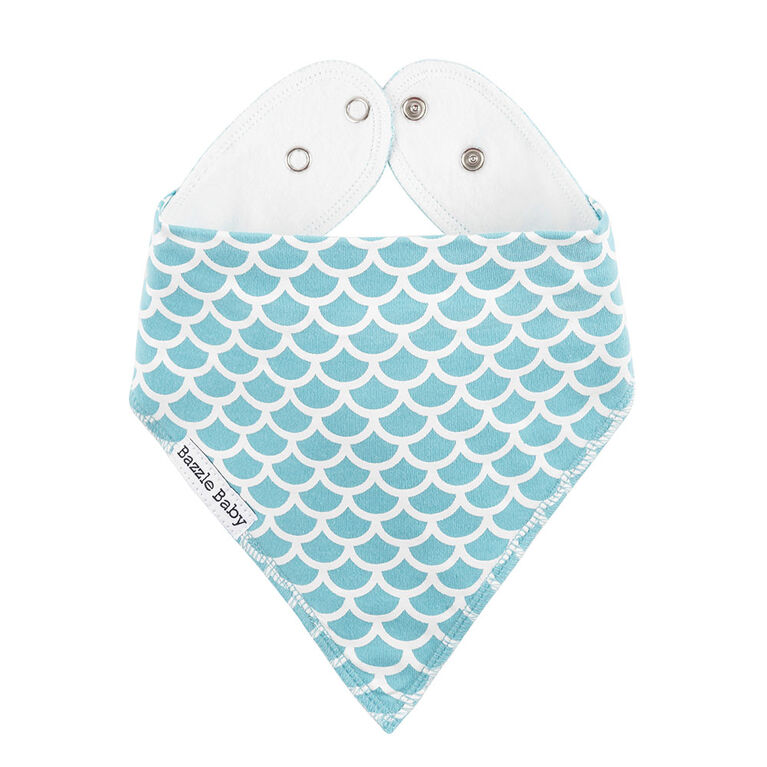 Bavoir Banda Bib, le bavoir bandana original, ensemble de 3 de Bazzle Baby - Mermaid