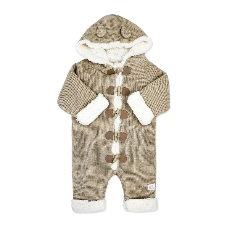 Rock a Bye Baby Combinaison en tricot véritable avec doublure en sherpa : flocons d'avoine, 3-6 mois
