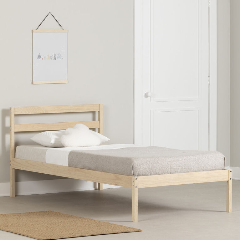 Sweedi Twin Wooden Bed Natural Wood