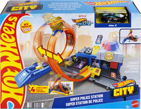 Hot Wheels Ville Coffret de jeu Super Station de Police, 1:64