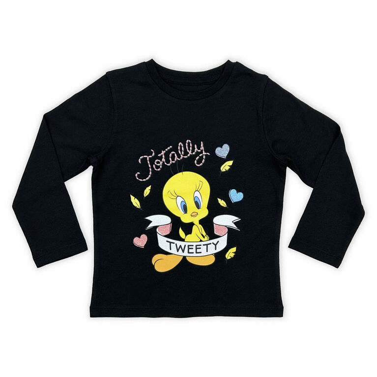 Tweety - Long Sleeve Tee - Black - 5T