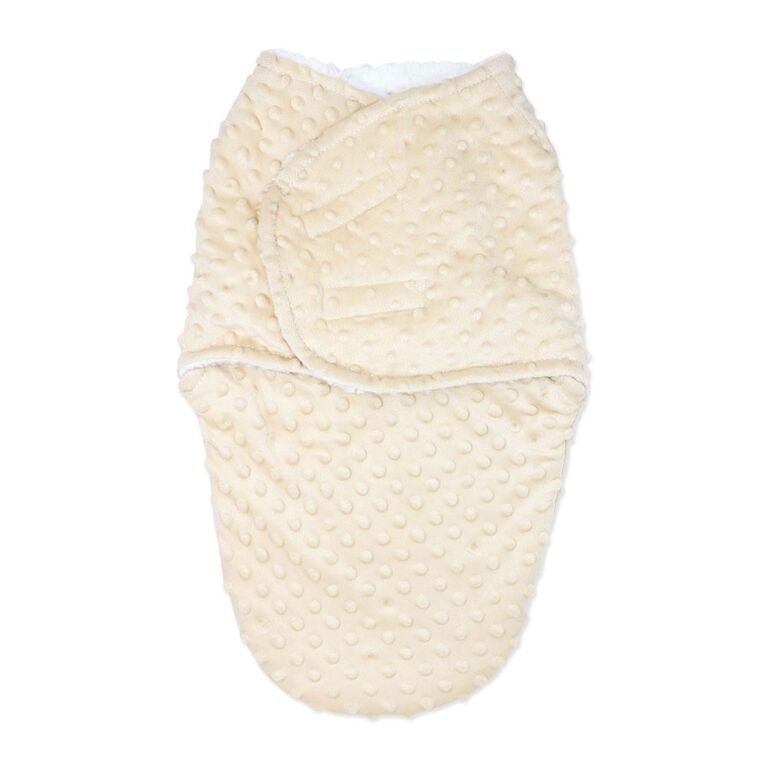 Baby Mode Signature Popcorn Sherpa Swaddle Bag: Tan 0-6M