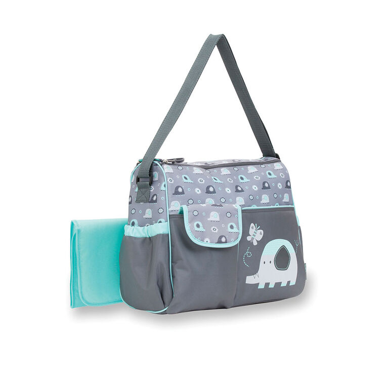 Baby Boom Elephant Duffle Diaper Bag Grey Green Babies R Us Canada
