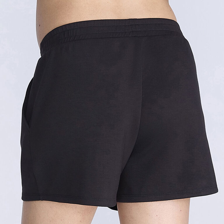 Motherhood Smocked Waist Short-Black-M