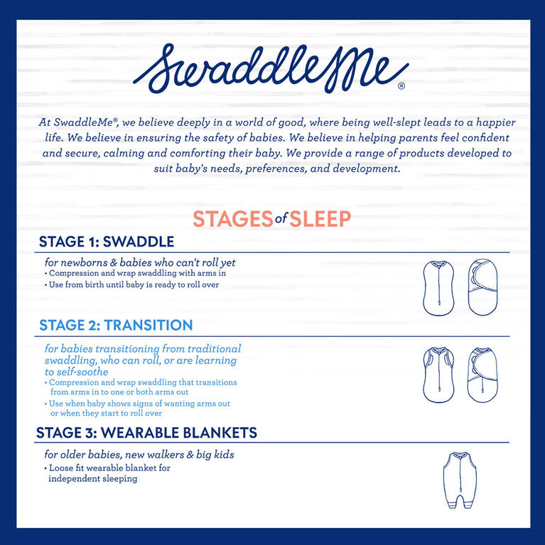 SwaddleMe Arms Free 1PK Convertible Swaddle Wrap LOVE STAGE 2