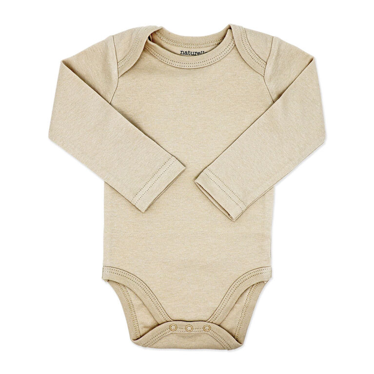 Naturelle 4 Pack Long Sleeve Bodysuit: Beige 3M