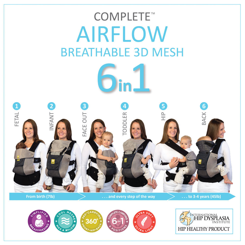 LILLEbaby 6 Position Complete Airflow Baby Child Carrier Mist