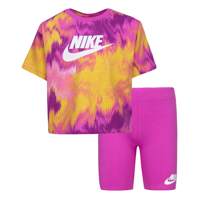 Ensemble t-shirt et short de vélo Nike - Rose - Taille 5