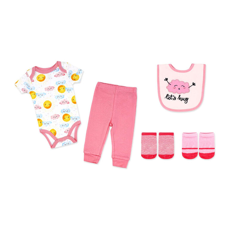 Baby Mode  5 Piece Set: Pink Hug 9M