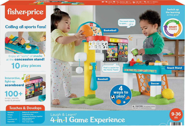 Fisher-Price Laugh & Learn 4-in-1 Game Experience Sports Activity Center &  Toddler Learning Toy