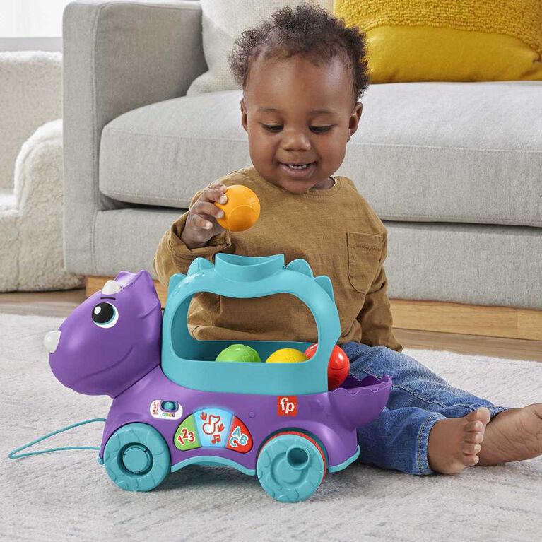 Fisher-Price Toddler Poppin' Triceratops Dinosaur Pull Toy