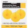 Yellow 6" Tissue Paper Fans 3 pieces